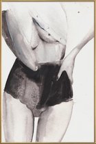 JUNIQE - Poster met kunststof lijst Dance with Me -60x90 /Grijs & Wit