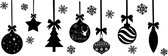 Mint11 - Herbruikbare raamstickers kerst - Kerstballen - Zwart raamdecoratie - kerstdecoratie - aankleding raam - decoratie kerst -