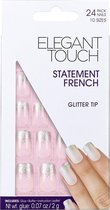 Elegant Touch Kunstnagels Statement French Glitter Tip 24 stuks+Lijm