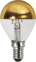 Kopspiegel LED Kogellamp - Goud - E14 - 3.5W - Extra Warm Wit 2700K - Dimbaar