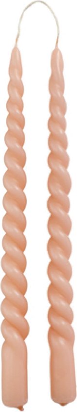 Rustik Lys - Swirl - Swirl kaarsen - Blossom - Gedraaide kaarsen - 2.1 x 29 cm - set van 2 stuks
