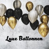 Blije Ballon® - Luxe Ballonnen - 15 Stuks - Ballonnen Verjaardag - Ballonnenboog - Goud - Zwart - Marmer
