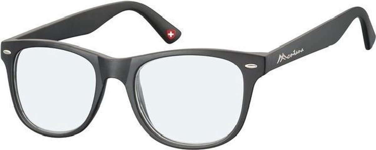 Leesbril Montana blue light filter +2.00 dpt zwart