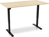 Bureau assis-debout réglable électriquement - MRC EASY | 160 x 80 cm | cadre noir - feuilles de poires sauvages