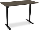 Bureau assis-debout réglable électriquement - MRC EASY | 160 x 80 cm | cadre noir - chêne brun feuille