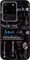 ADEL Siliconen Back Cover Softcase Hoesje Geschikt voor Samsung Galaxy S20 Ultra - Muziek