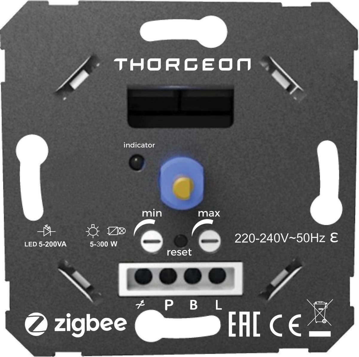 Thorgeon - Smart Zigbee LED Dimmer - 220-240 V - Fase Afsnijding - Druk Draai Schakelaar