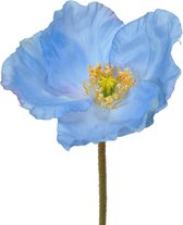 Viv! Home Luxuries Klaproos - zijden bloem - blauw - 69cm - topkwaliteit