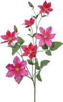 Viv! Home Luxuries Clematis - zijden bloem - donker roze - groot - 94cm - topkwaliteit