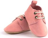 Leren Babyschoenen met Veters roze 0-6mnd