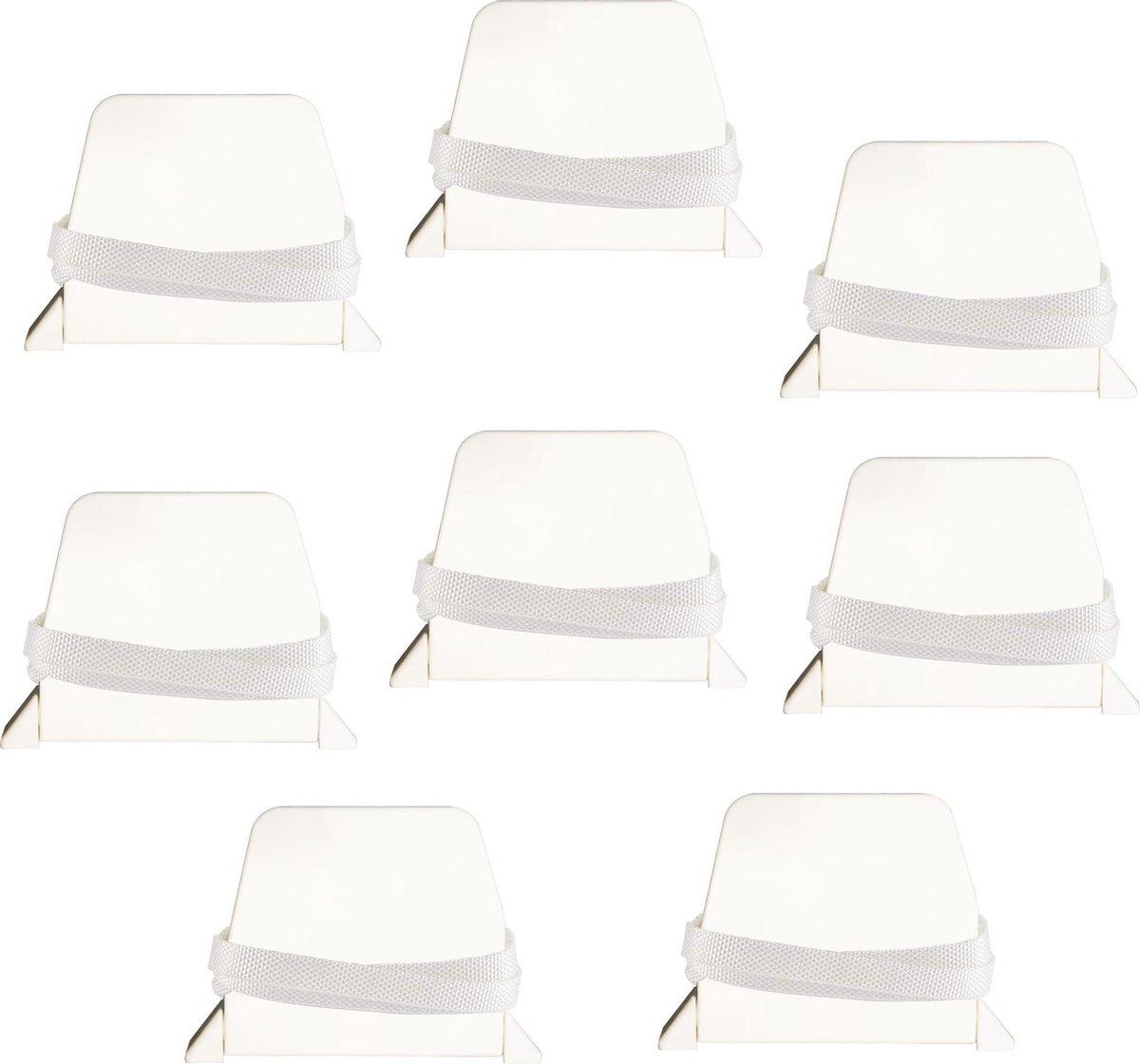 PALMAT Rolluikhaspel met Band en Witte Behuizing ,14 mm brede, 5 meter lange band (8 stuks, witte band)
