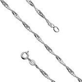 Zilveren ketting Singapore schakel - zilveren ketting - dames ketting - 45 cm