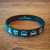 Ikgaopavontuur reisbandje mat zwart - travel wristband - 2 VOOR €15