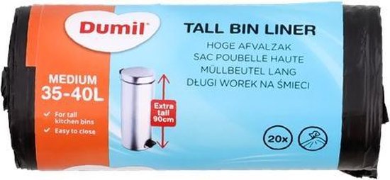 3x Afvalzak Hoge Pedaalemmer 35-40 Liter | Ook geschikt voor 30 Liter  vuilnisbakken | bol.com