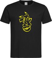 Zwart T-shirt  'Pikachu met Pokeball'  Geel maat L