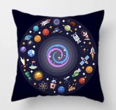 Kussensloop Kids Space Ruimte Universum Planeten Planeet Pillow Case 011
