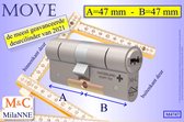 M&C MOVE - High-tech Security deurcilinder - SKG*** - 47x47 mm - Politiekeurmerk Veilig Wonen - inclusief gereedschap MilaNNE montageset