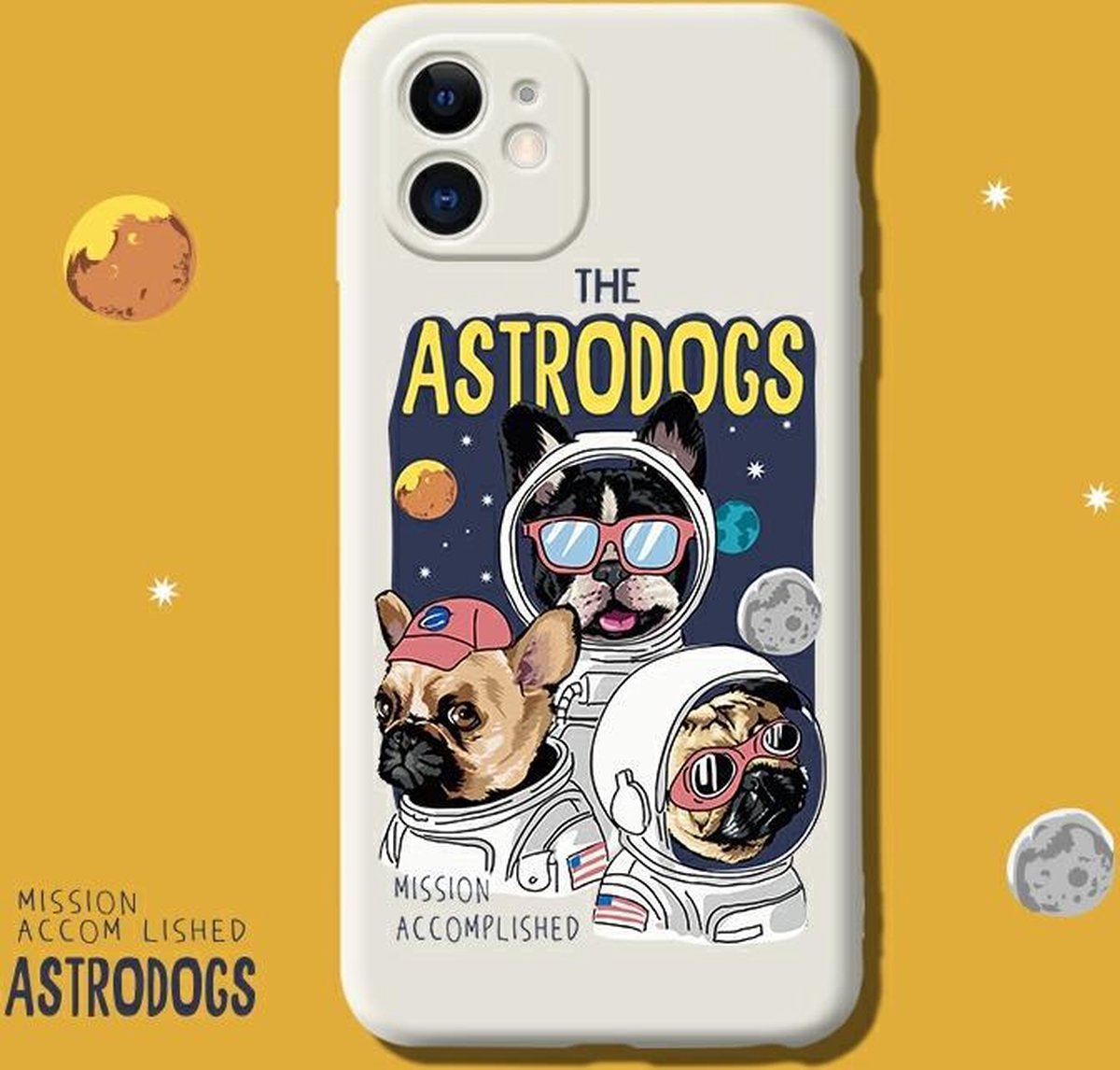 iPhone 11 Hoesjes Siliconen Hoes Case - The Astrodogs - wit -Dezelfde mobiele achtergrond