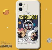 iPhone 11 Hoesjes Siliconen Hoes Case - The Astrodogs   - wit -Dezelfde mobiele achtergrond