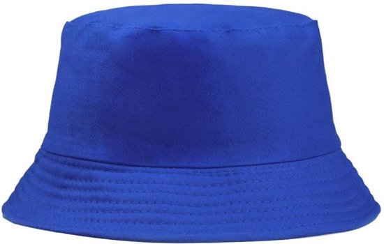 Bucket Hat - Vissershoedje - Festivalhoedje - Regenhoedje - Zonnehoedje - Hoed - Emmerhoed - Zon - Unisex - Blauw