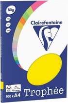 Clairefontaine Trophée - Fluor Geel - kopieerpapier- A4 80 gram - 100 vellen