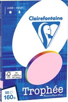 Trophée Clairefontaine - Rose - Papier copie - A4 160 grammes - 50 feuilles