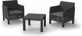 MaxxGarden Mathilde Rattan Loungeset - 2 Personen - Wicker Antraciet