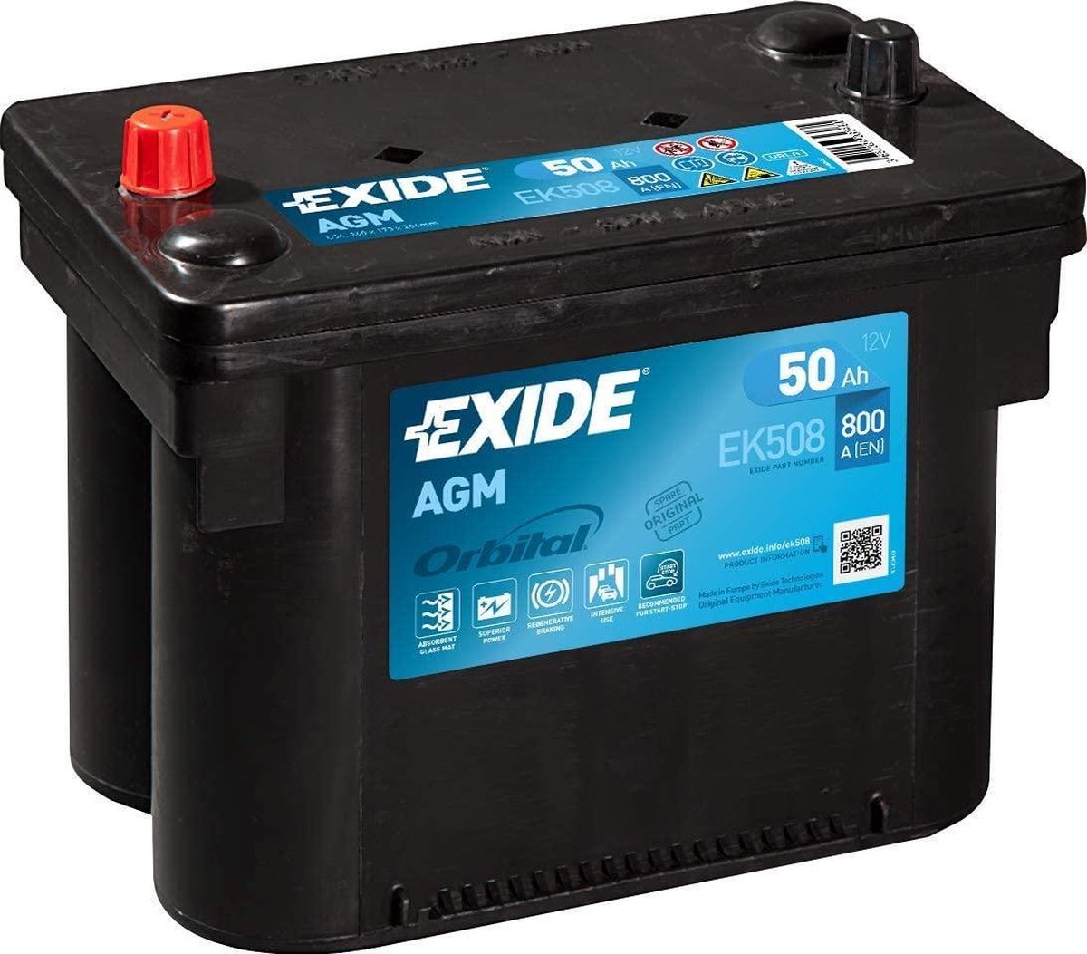 Exide Technologies EK508 Start-Stop 12V 50Ah AGM 3661024036481