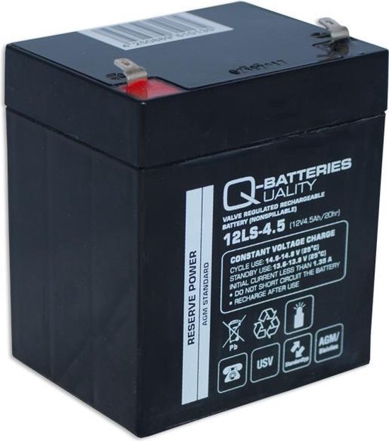 Quality Batteries Q-Batteries 12LS-4.5 LS 12V 4.5Ah AGM
