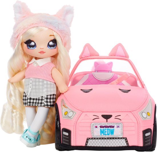Na! Na! Na! Surprise Cabrio - Soft Plush Convertible Auto - Poppenvervoersmiddel van Na Na Na Surprise — afbeelding 2