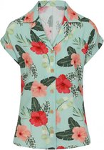 Hell Bunny Moana Hibiscus 50's Shirt Mint