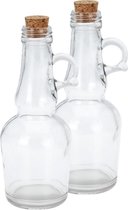 Glazen olieflessen set van 2 met kurk