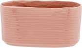 Plantenbak - Plantenpot - Bloempot voor Binnen en Buiten oud - Roze - 15x8xh8cm ovaal - Aardewerk
