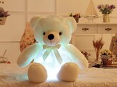 Lichtgevende 50 cm "Light Up'' witte knuffelbeer Knuffel 50 cm Speelgoed Pluche Cadeau kleur - Wit - Schattige beer met led licht - Kinder knuffel wit