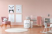 Kinderbehang Profhome 369343-GU vliesbehang glad met kinder patroon mat roze wit 5,33 m2