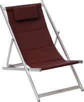 Hesperide Honolulu Plein air Beach chair - chaise pliante - bain de soleil - chaise de camping - Bordeaux - toile matelassée