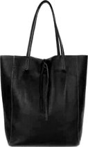 Lily Lederen shopper- zwart