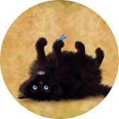 Muursticker Black Cat_No2 -Ø 130 cm