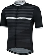 Rogelli Stripe Fietsshirt - Korte Mouwen - Heren - Zwart, Wit - Maat L