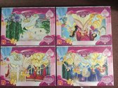 4 Puzzels Disney Prinsessen - 70 stukjes met goud effect