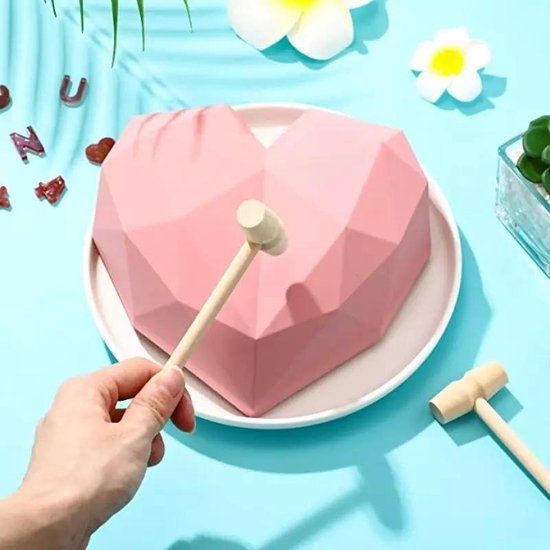 Verdampen segment ader Siliconen bakvorm met hamer - 3D Hart - Taart - Smash Heart - Cake -  Chocolade mal -... | bol.com