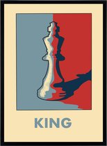 Poster King Schaken - Chess - Kunstdruk 50x70