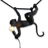 a sunny day aap lamp hanglamp / monkey lamp / aaplamp - zwart - aan touw - 44 cm