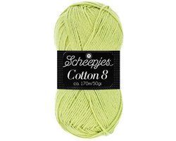 Scheepjes Cotton 8- Lindengroen - Lime (642) - 5 bollen van 50gram - katoen - haakgaren - breigaren