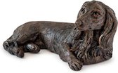 asbeeld urn Teckel langhaar liggend hondenurn