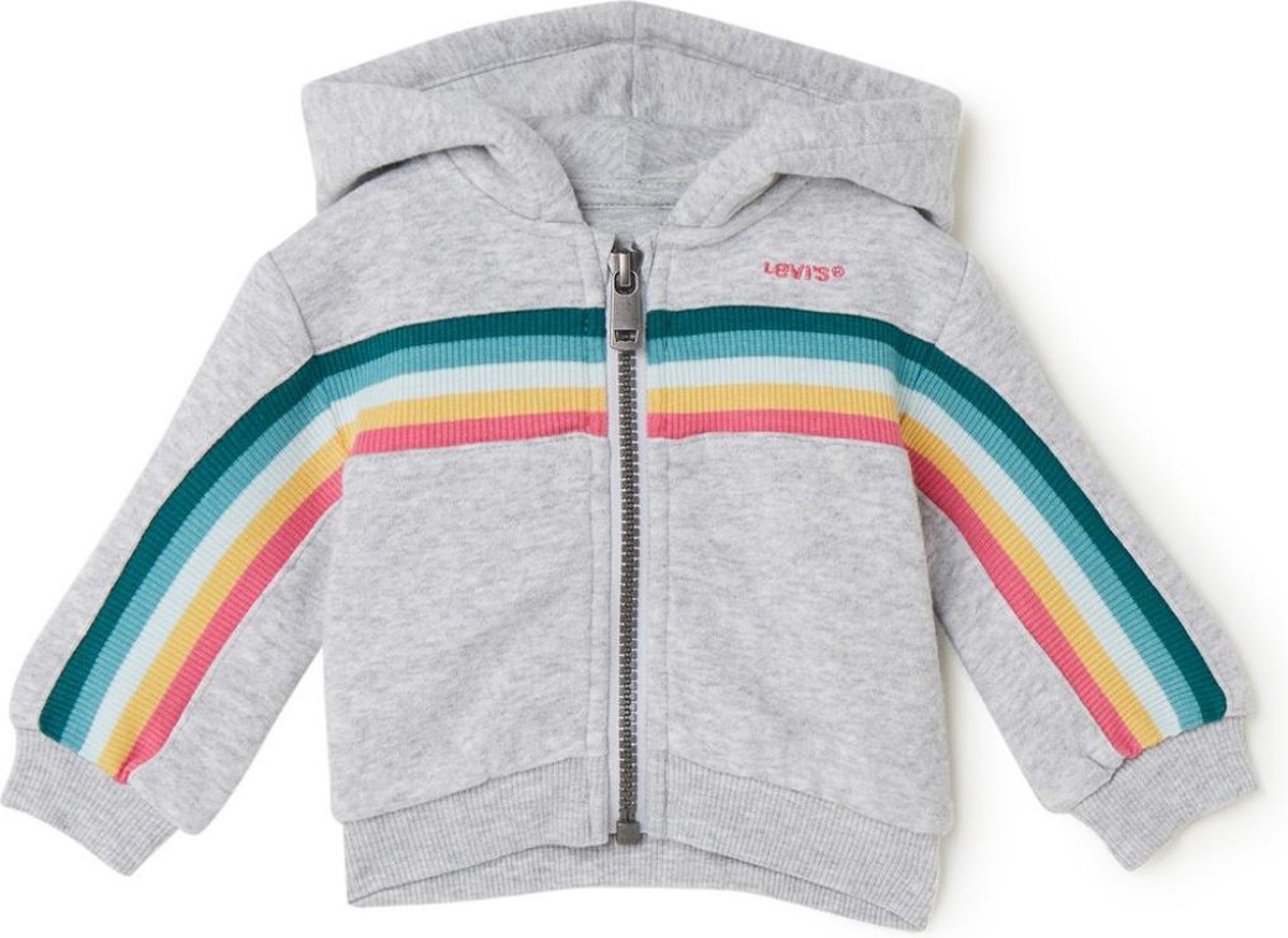 Levi’s Sweatvest met streepprint en capuchon Grijs