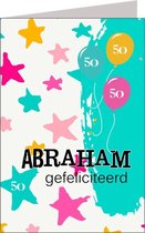 Carte d'anniversaire - Félicitations Abraham - Taille XL - Carte de voeux - Etoiles - 50 - Colorée - One Piece