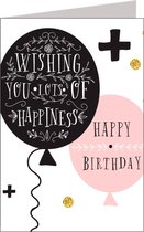 Carte d'anniversaire - Happy anniversaire - Taille XL - Carte de voeux - Ballons - Wit - One Piece