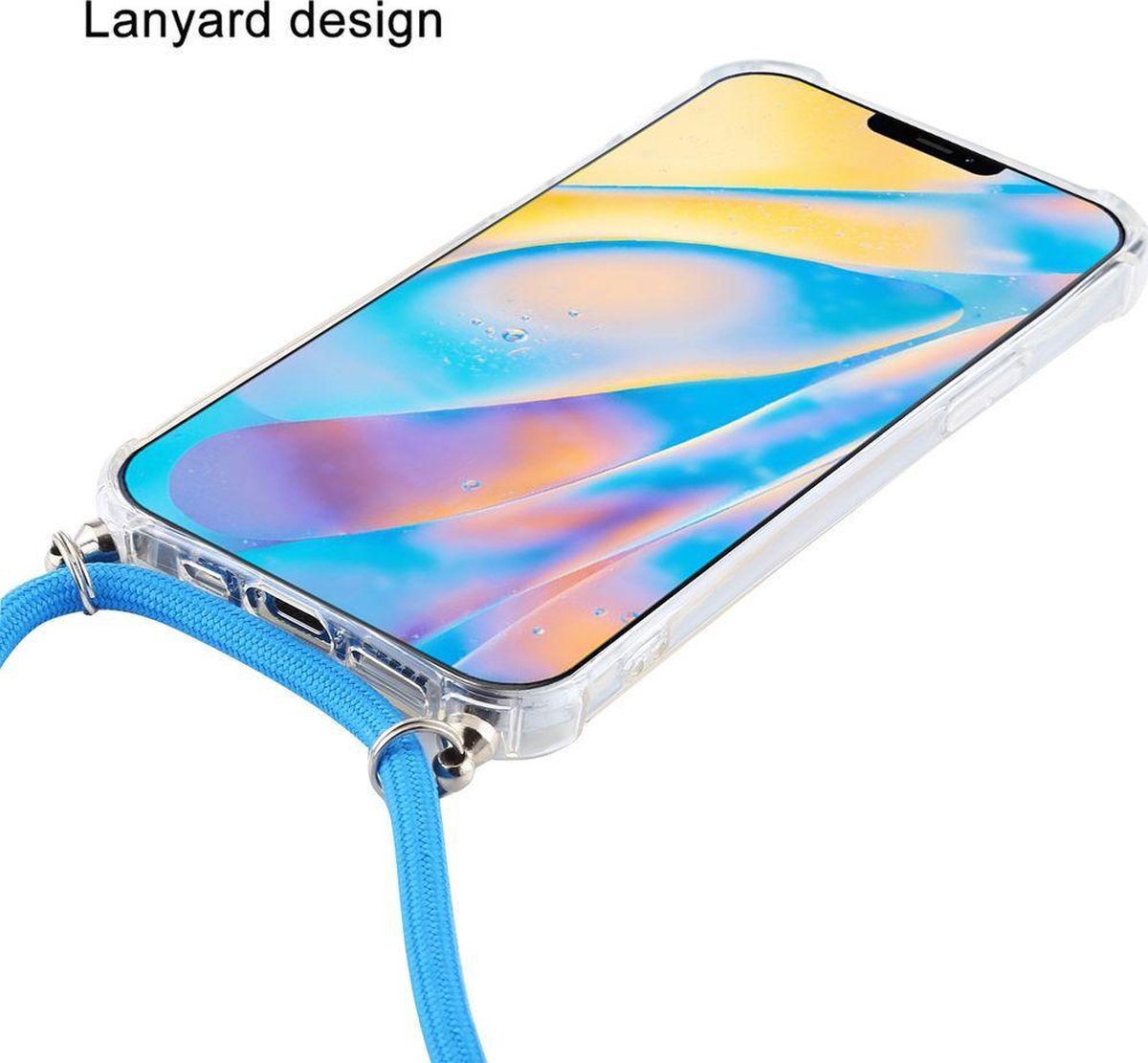 Mobigear Lanyard - Apple iPhone 12 Mini Coque avec cordon en TPU Souple -  Transparent / Bleu 600816 