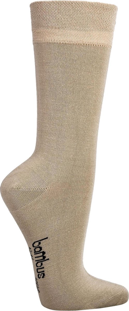 Bamboe sokken - 3 paar - beige - normale schachtlengte - maat 39/42